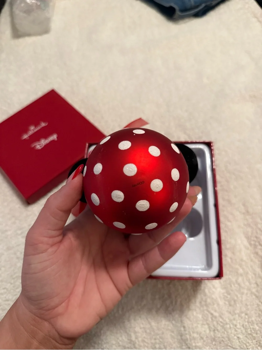 Hallmark Disney Minnie Mouse Red White Polka Dot Ornament